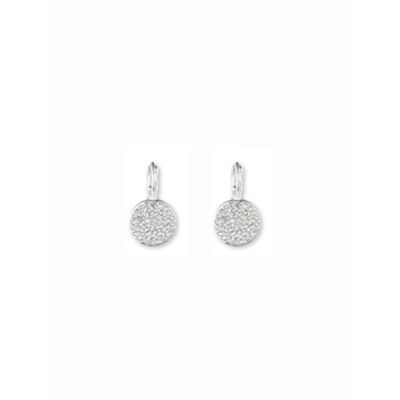Silver pave stud earring